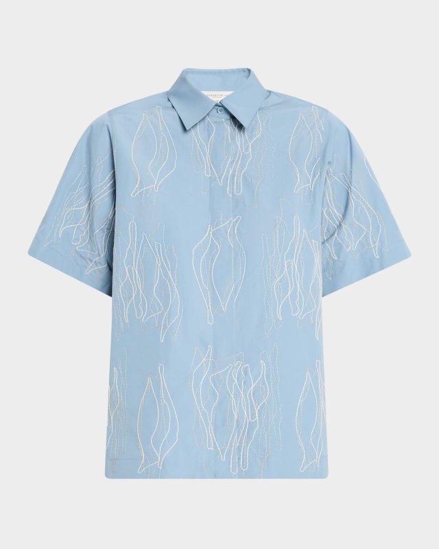 Embroidered Boxy Cotton Shirt